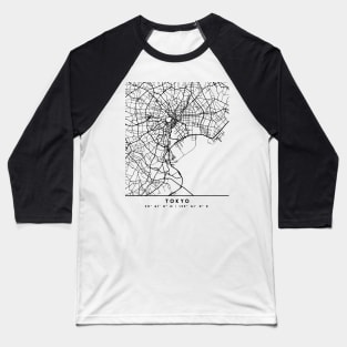 TOKYO JAPAN BLACK CITY STREET MAP ART Baseball T-Shirt